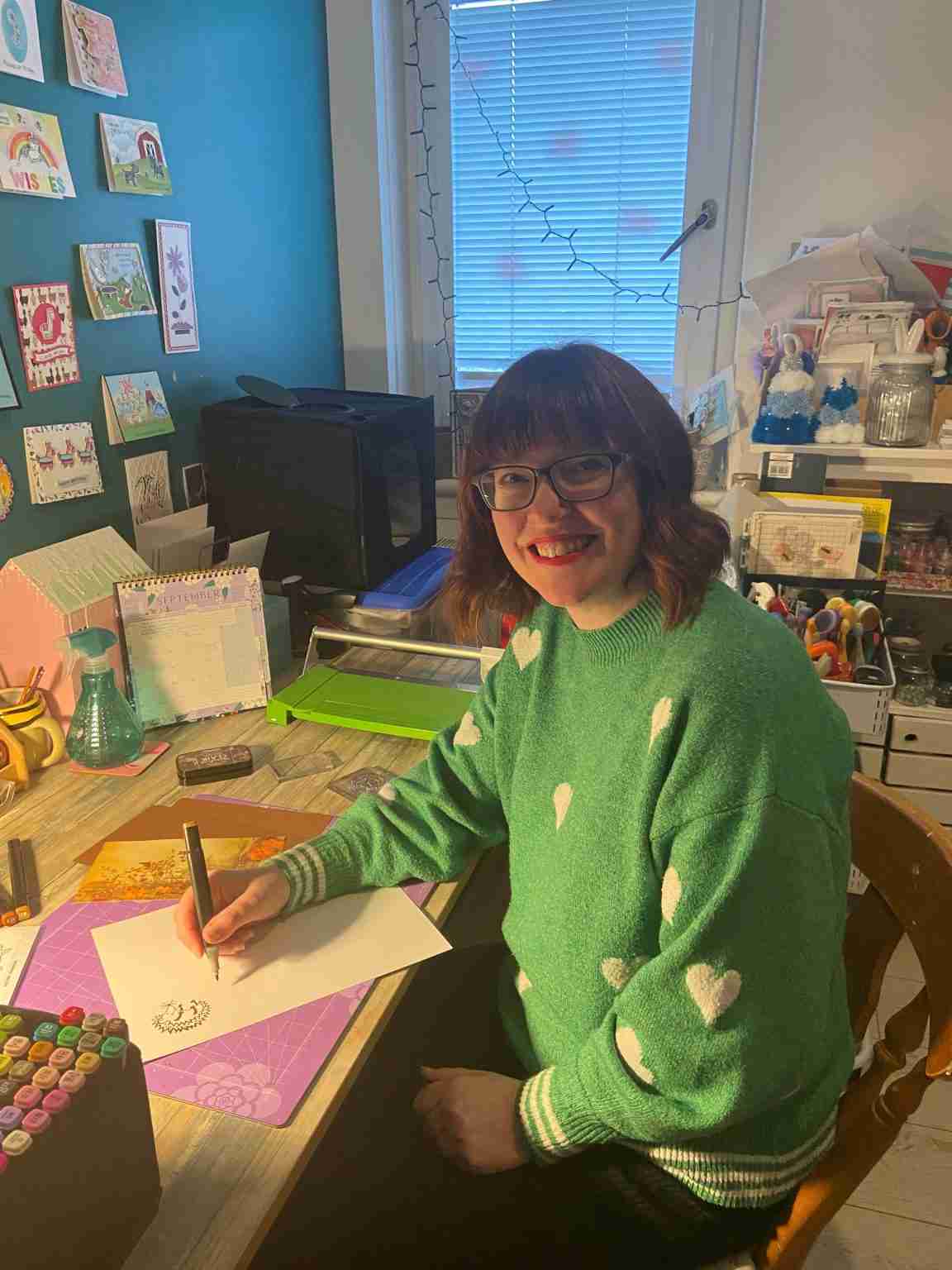 julie dawson at Lovats Group at her desk